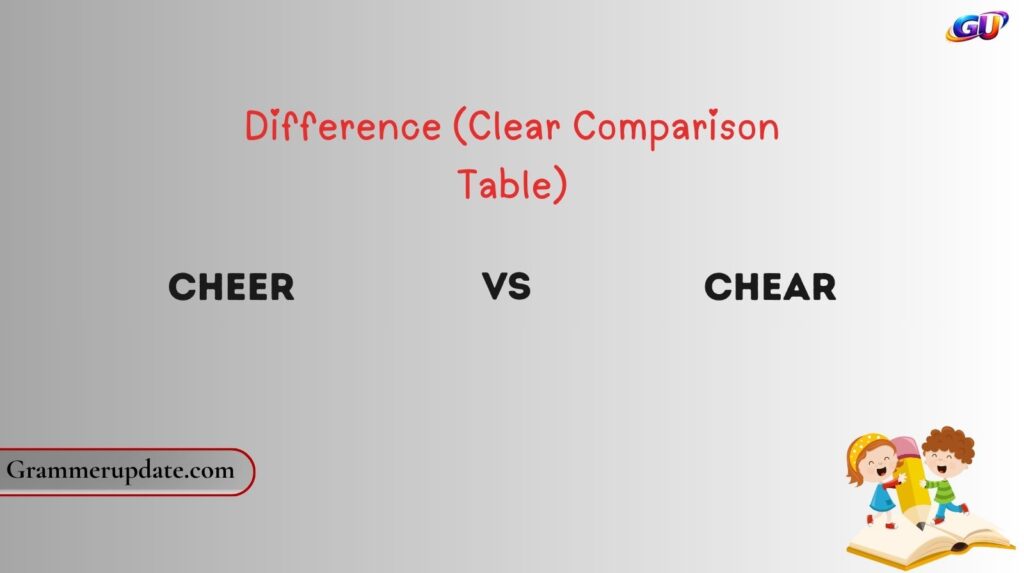 Cheer vs Chear Difference (Clear Comparison Table)