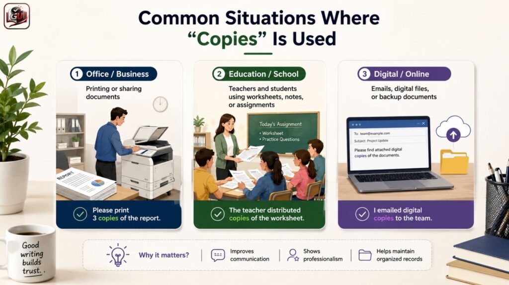 Common Situations Where “Copies” Is Used