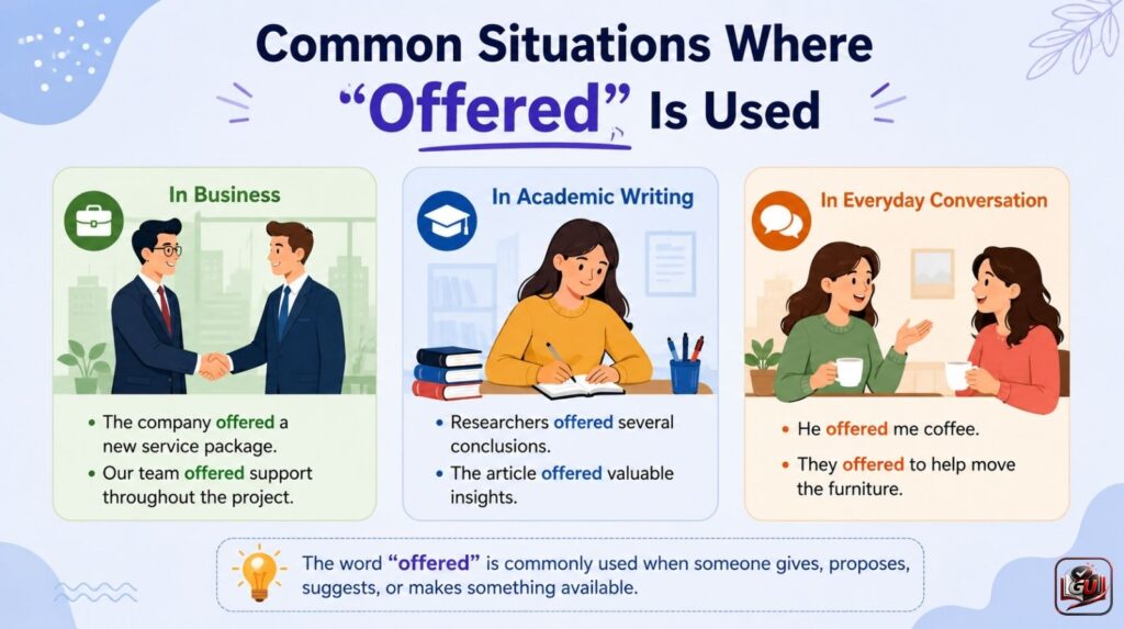 Common Situations Where “Offered” Is Used