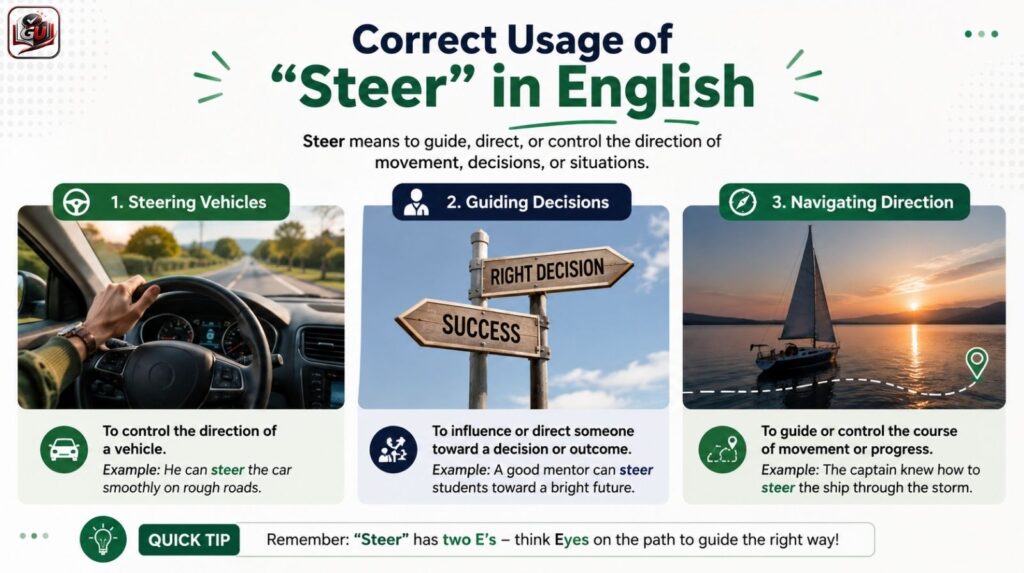Correct Usage of “Steer” in English