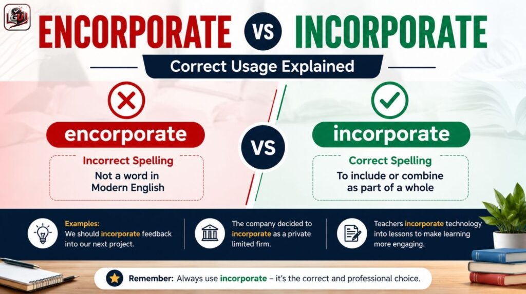 Encorporate vs Incorporate: Correct Usage Explained