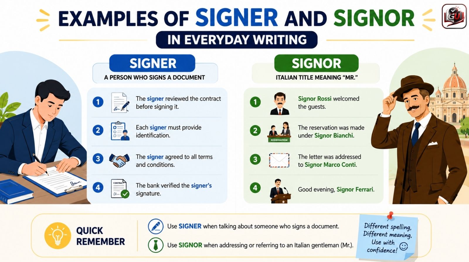 Signer vs Signor: Difference And Correct Usage