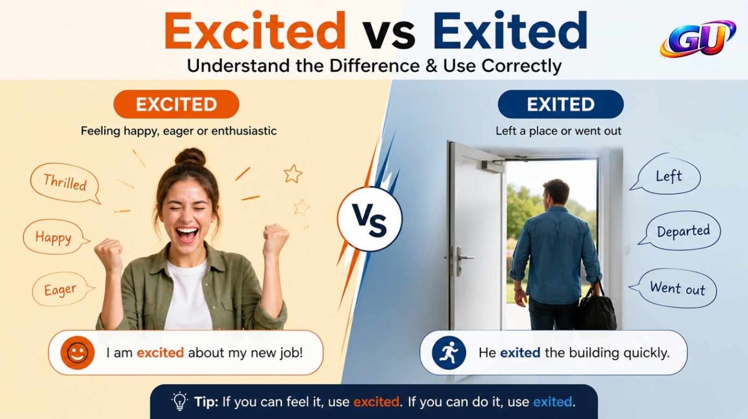 Excited vs Exited: Learn the Difference and Usage