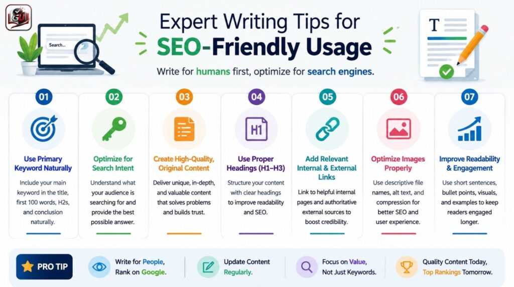 Expert Writing Tips for SEO-Friendly Usage