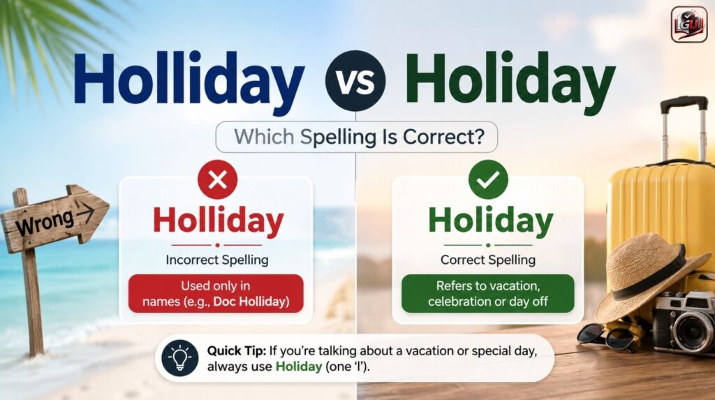 Holliday vs Holiday: Which Spelling Is Correct In English?