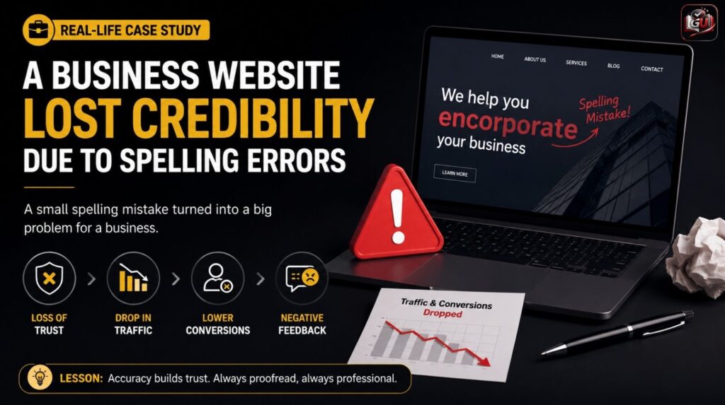 Real-Life Case Study: A Business Website Lost Credibility Due to Spelling Errors