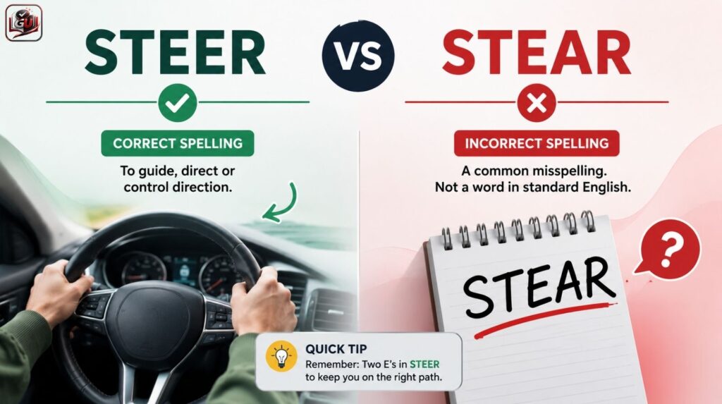 Steer vs Stear Spelling Mistake And Usage