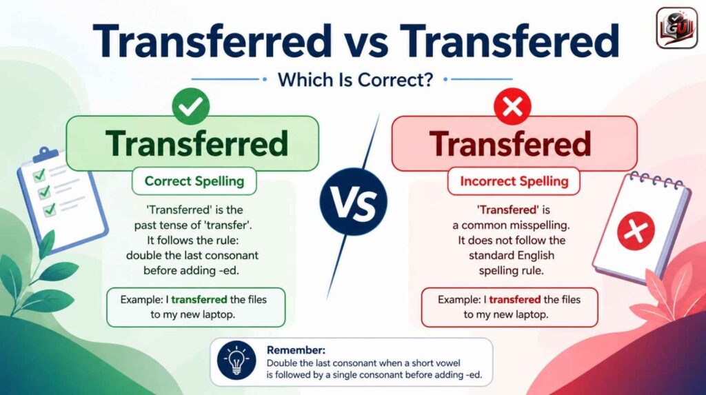 Transferred vs Transfered: Which Is Correct?