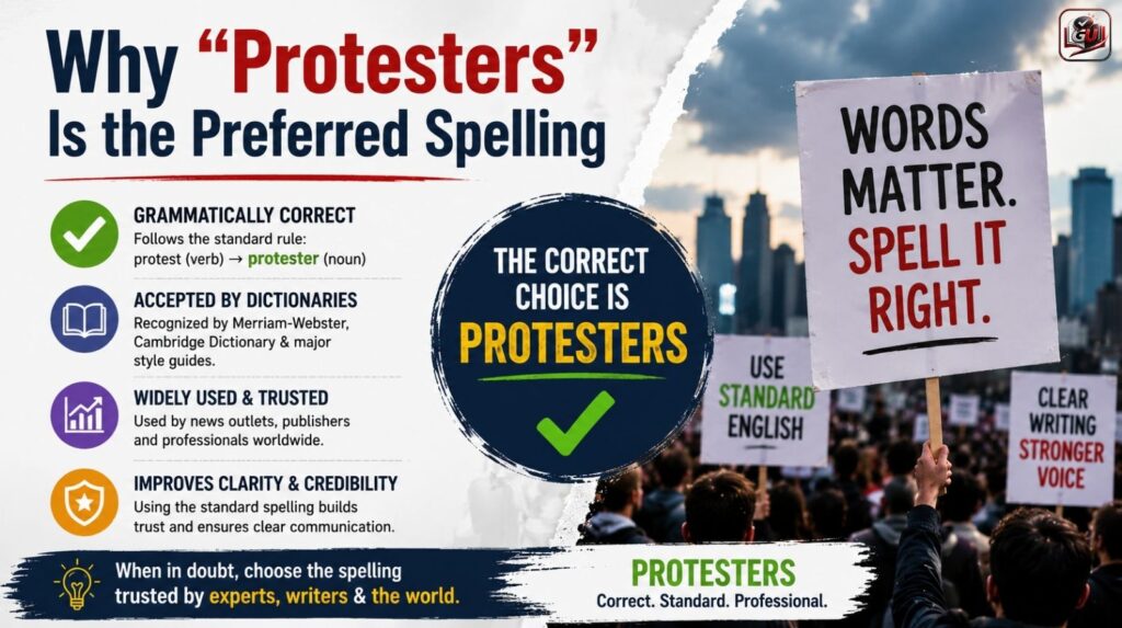 Why “Protesters” Is the Preferred Spelling