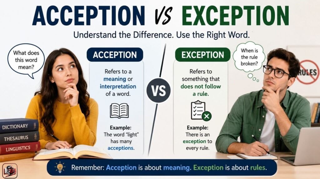 Acception vs Exception Difference And Usage: Complete Guide