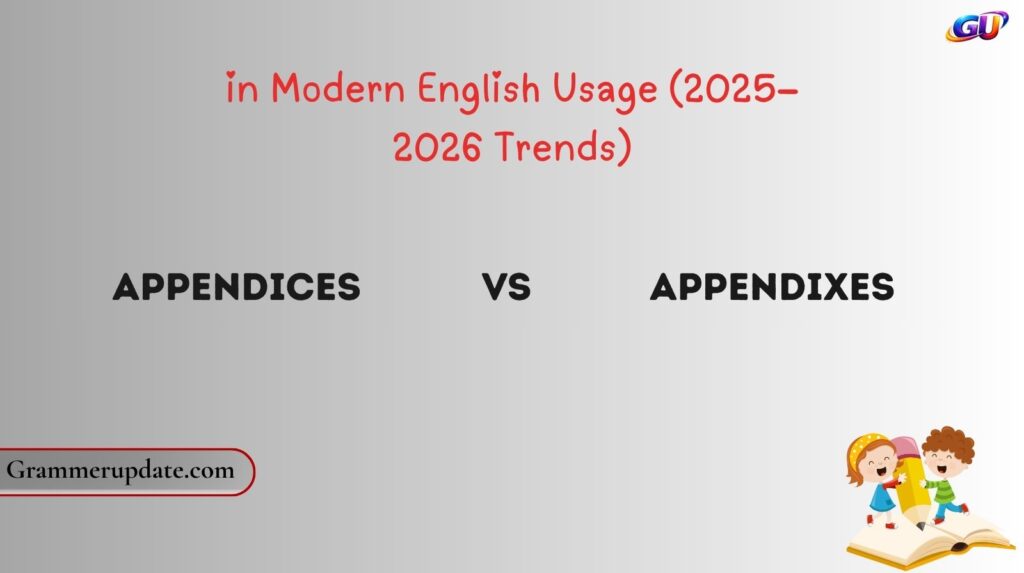 Appendices vs Appendixes in Modern English Usage (2025–2026 Trends)