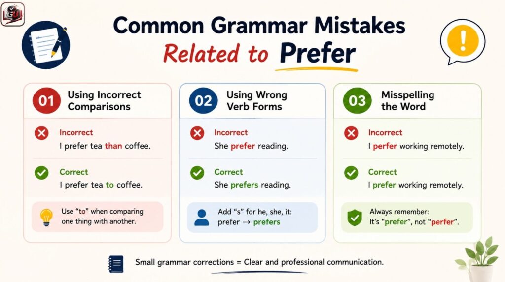 Common Grammar Mistakes Related to Prefer