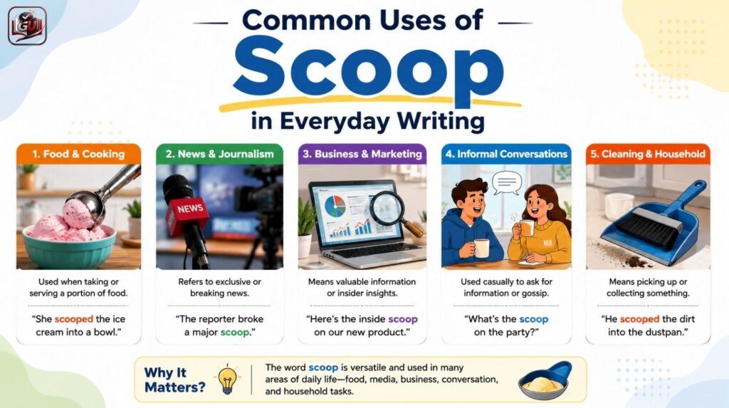 Common Uses of Scoop in Everyday Writing