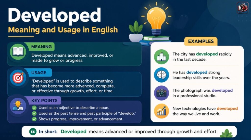 Developed Meaning and Usage in English