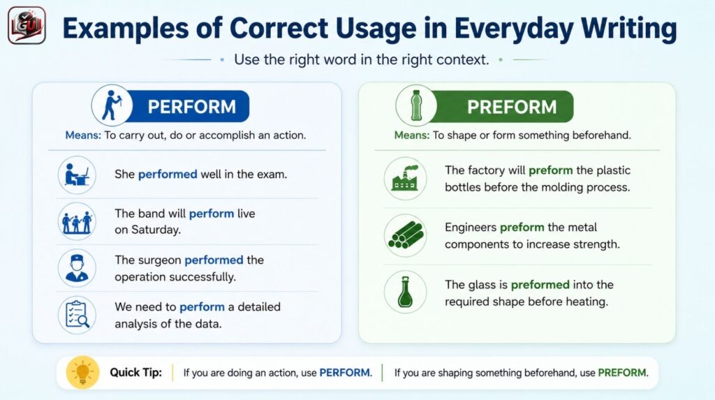 Examples of Correct Usage in Everyday Writing