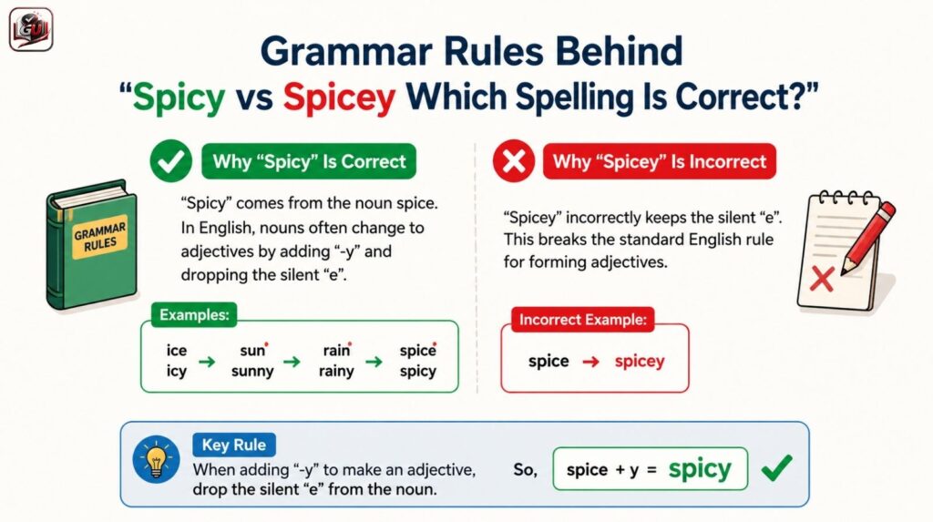 Grammar Rules Behind “Spicy vs Spicey Which Spelling Is Correct?”