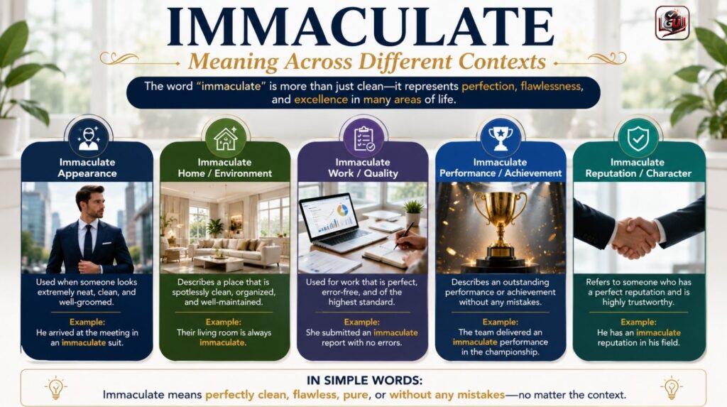 Immaculate Meaning Across Different Contexts