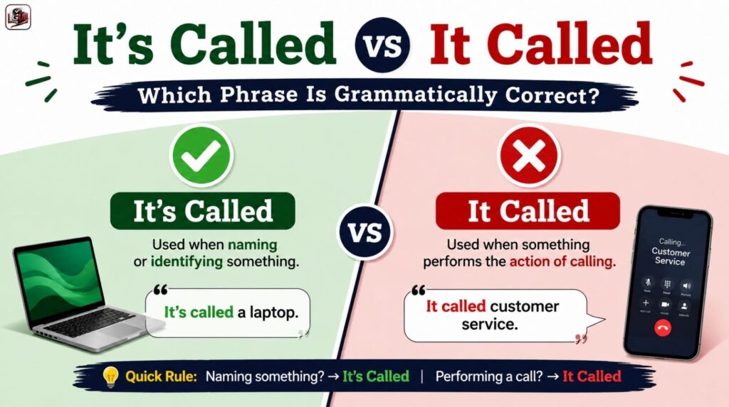 It’s Called vs It Called: Which Phrase Is Grammatically Correct?