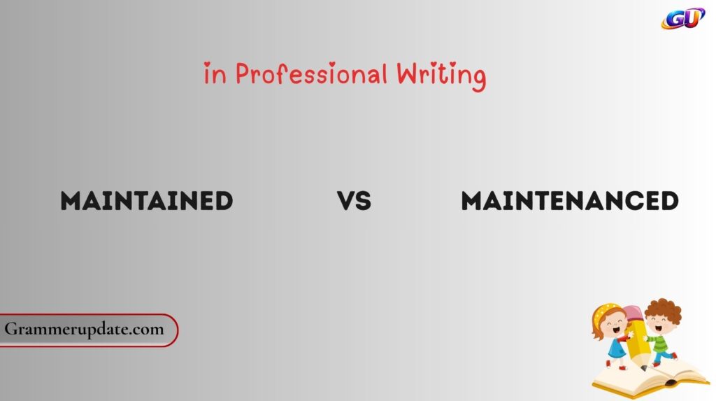 Maintained vs Maintenanced in Professional Writing