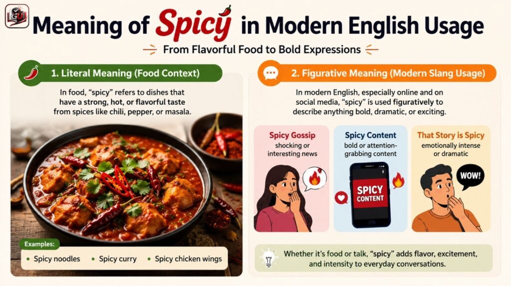 Meaning of Spicy in Modern English Usage