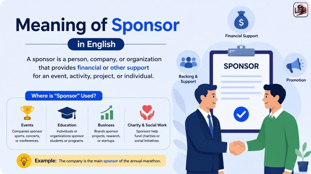 Meaning of Sponsor in English