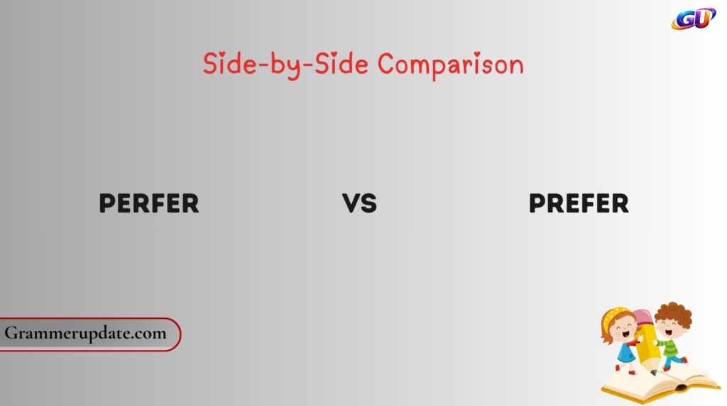 Perfer vs Prefer: Side-by-Side Comparison