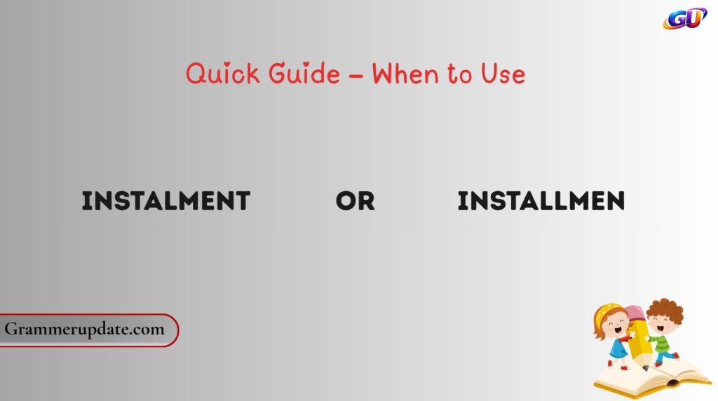 Quick Guide – When to Use Instalment or Installment
