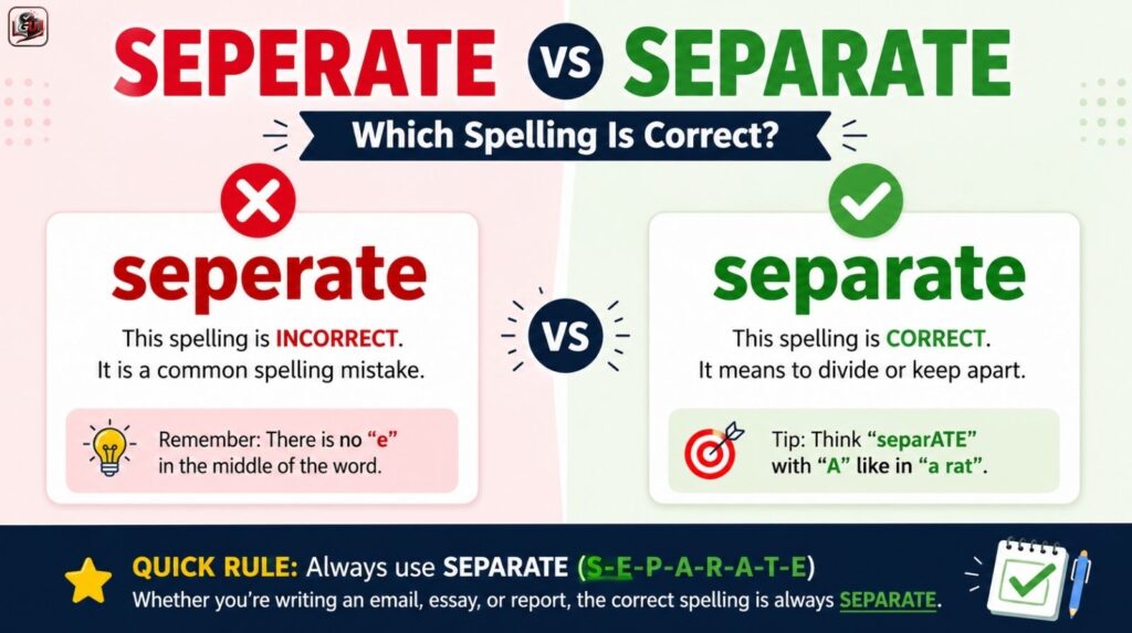 Seperate vs Separate: Which Spelling Is Correct?