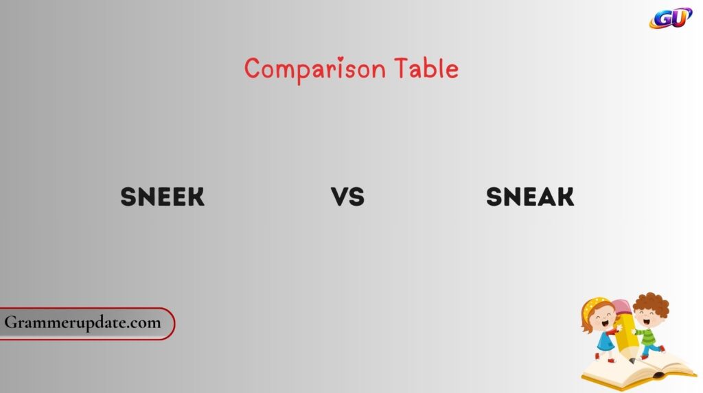 Sneek vs Sneak Comparison Table