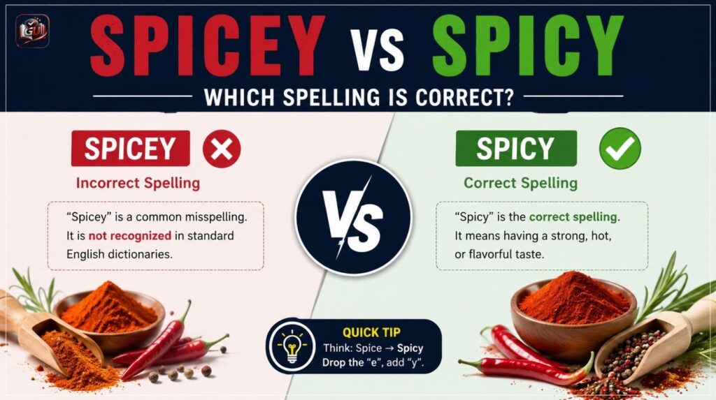 Spicey vs Spicy Which Spelling Is Correct? Complete Grammar Guide (2026)