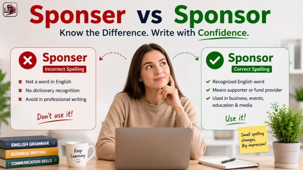 Sponser vs Sponsor Difference: Meaning, Usage, And Common Mistakes Explained