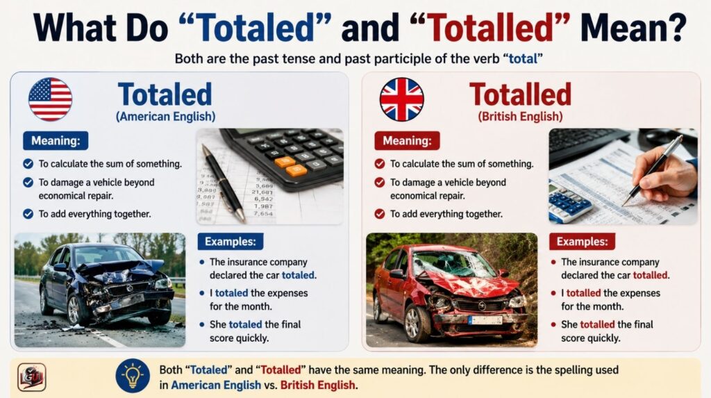 What Do "Totaled" and "Totalled" Mean?