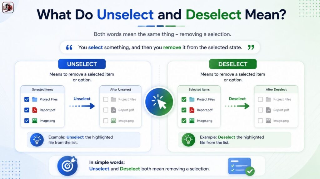 What Do Unselect and Deselect Mean?