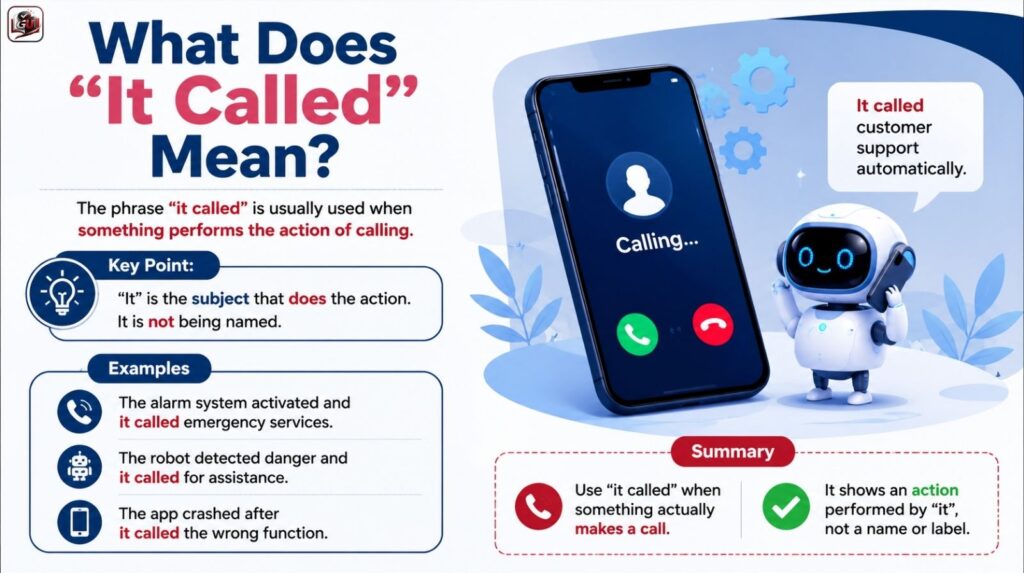 What Does “It Called” Mean?