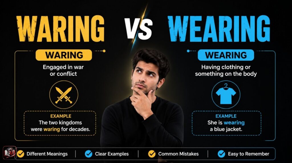 Waring vs Wearing: Differences And Usage with Examples