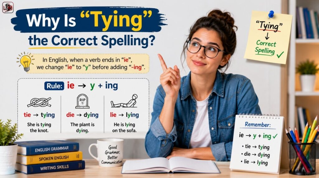 Why Is "Tying" the Correct Spelling?