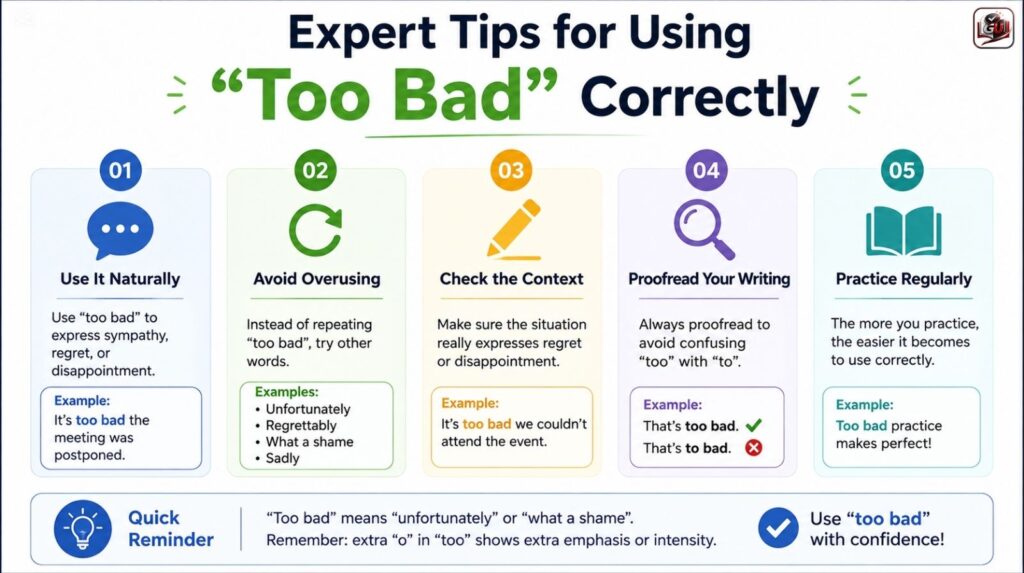 Expert Tips for Using Too Bad Correctly