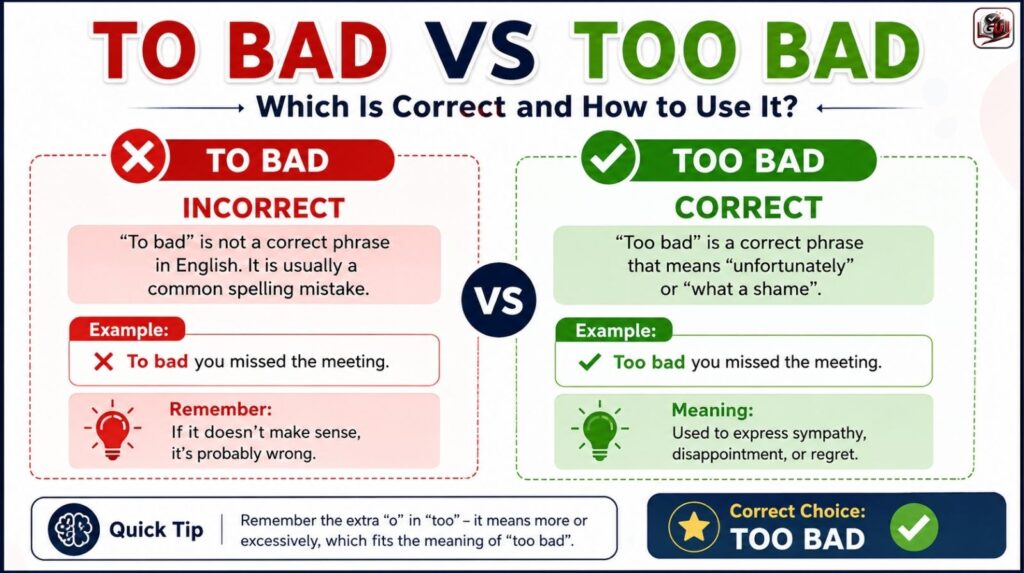 To Bad vs Too Bad: Which Is Correct And How To Use It?