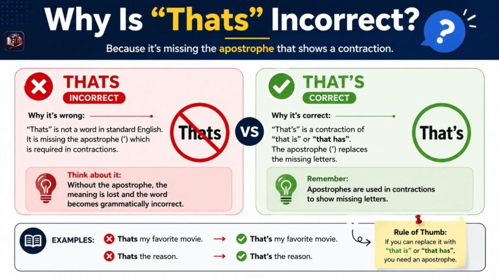Why Is "Thats" Incorrect?