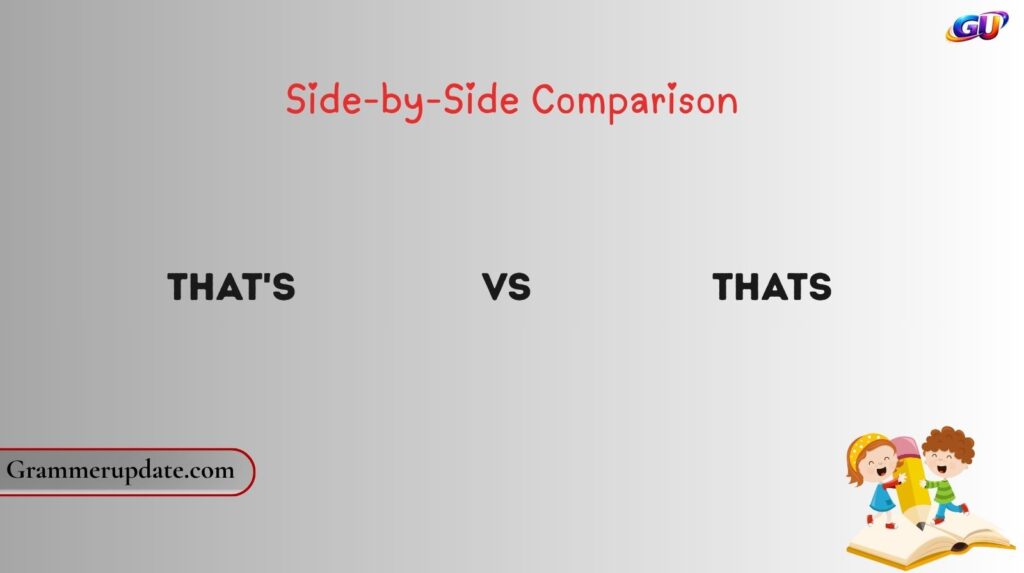 That's vs Thats: Side-by-Side Comparison