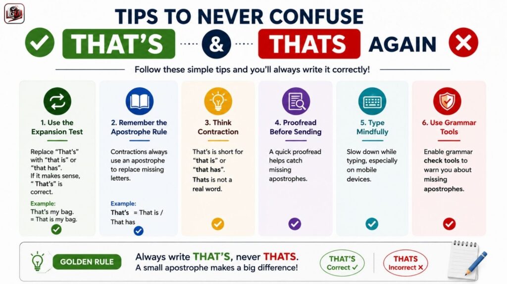 Tips to Never Confuse That's and Thats Again